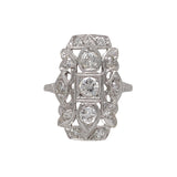 18k White Gold 3/4ct TW Genuine Natural Diamond Filigree Ring Size 6.5 (#J7167)
