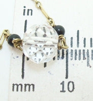 14k Yellow Gold Art Deco Carved Rock Crystal Necklace Jewelry (#J2428)
