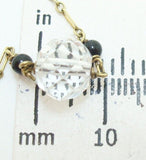 14k Yellow Gold Art Deco Carved Rock Crystal Necklace Jewelry (#J2428)
