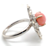 18k White Gold 3.46 Carat Conch Pearl and Rose Cut Diamond Ring w/ Report #J7224