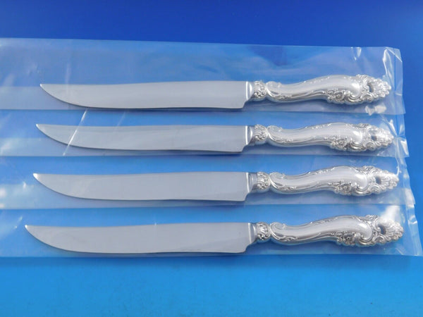 Decor by Gorham Sterling Silver Steak Knife Set 4pc Large Texas Sized Custom 10"