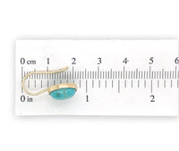 14k Gold Genuine Natural Kingman Turquoise Drop Earrings 4.32 Carat TW (#J7143)
