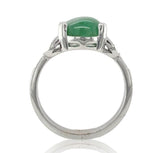 18k White Gold 4.17 Carat A Jadeite Jade and Diamond Ring w/ GIA Report (#J7014)