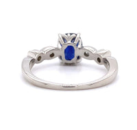 2.13ct Genuine Natural Sapphire Platinum Ring with Diamonds Jewelry (#J5779)