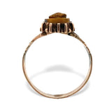 Victorian 10k Rose Gold Genuine Natural Tiger's Eye Quartz Cameo Ring (#J7060)