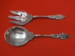 Les Six Fleurs by Reed and Barton Sterling Salad Serving Set 2pc AS 9 5/8"