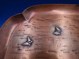 Mixed Metals by Gorham Copper Tray Applied Silver Woman Flowers Butterfly #7859