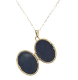 14k Yellow Gold Oval Locket with Engraved Flowers and 14k Chain (#J7102)