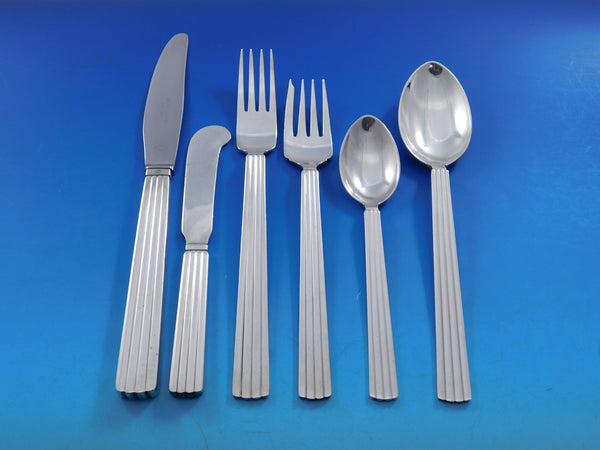 Bernadotte by Georg Jensen Sterling Silver Flatware Set 8 Service 54 pcs Dinner