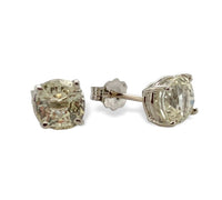 14k White Gold Pale Yellow Sapphire Stud Earrings Natural Unheated (#J7135)