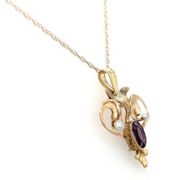 10k Yellow Gold Pendant with Purple Paste and Seed Pearls (#J6167)