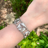 Handwrought LaPaglia Sterling Silver Floral Bracelet #140 7" Long (#J7252)