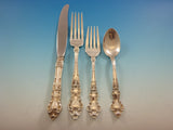 Meadow Rose by Wallace Sterling Silver Flatware Set For 12 Service 53 Pieces