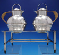 Number 673 by International Silverplate 3 Piece Tea Pots with Stand (#4444)