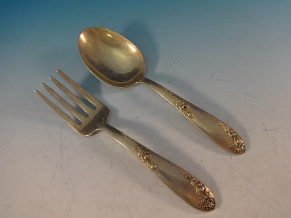 Sweetheart Rose by Lunt Sterling Silver Baby Set 2pc 4"