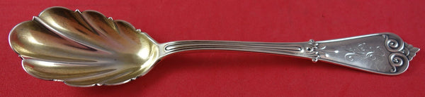 Beekman by Tiffany and Co Sterling Silver Preserve Spoon Gold Washed 7"