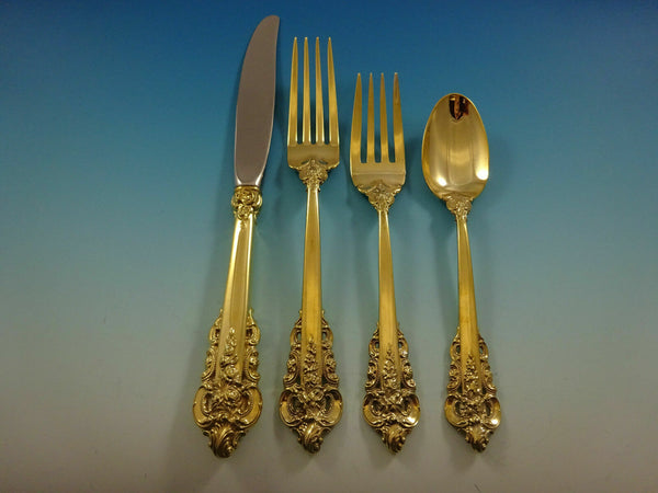 Grande Baroque Gold By Wallace Sterling Silver Regular Size Place Setting(s) 4pc
