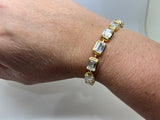 Anna Zuckerman Luxury Diamond-Coated CZ Link Tennis Bracelet 925 Silver New