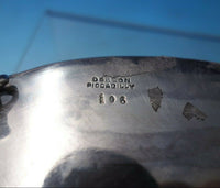 Thomas William Dobson English Sterling Silver Inkwell Boat Style w/Crystal #5743