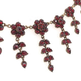 Genuine Natural Bohemian Garnet Necklace with Seven Drops 15" Long (#J6478)