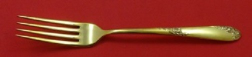 Sweetheart Rose Vermeil By Lunt Sterling Silver Regular Fork 7 1/4" Gold