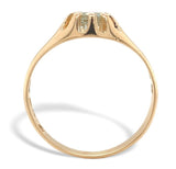 Vintage 18k Yellow Gold .21ct Genuine Natural Aquamarine Ring Size 6 (#J7558)