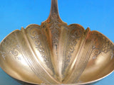 Bright-Cut by Faber and Son Sterling Silver Soup Ladle Gold Washed 12 1/2"