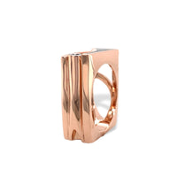14k Rose Gold Custom Black Jade and Diamond Ring by Harry Roa Size 7.5 (#J7310)