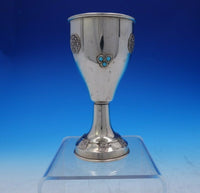 Judaica Sterling Silver Seder Cup with Applied Turquoise Stones GW (#3827)