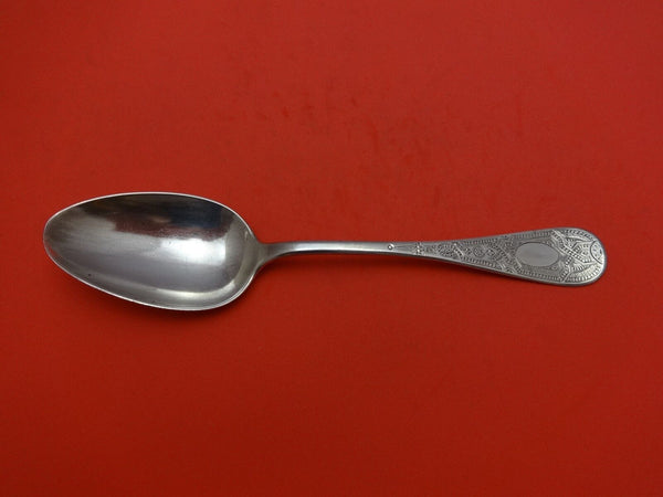King William Engraved by Tiffany and Co Sterling Silver Serving Spoon 8 3/8"