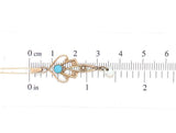 10k Gold Lavaliere Pendant with Freshwater Pearl Drop Turquoise Glass (#J6689)