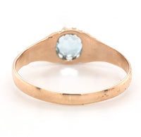 10k Yellow Gold Victorian .60ct Genuine Natural Aquamarine Ring Size 6 (#J7157)