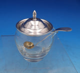 Etiquette by Watson Glass Mustard Jar with Sterling Silver Lid and Ladle (#7435)