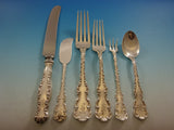 Louis XV by Whiting Sterling Silver Flatware Set Service 49 pieces Dinner F Mono