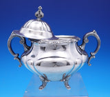 Georgian Rose by Reed and Barton Sterling Silver Tea Set 4pc w/ SP Tray (#9012)