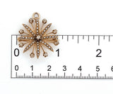 13k Yellow Gold Victorian Diamond and Seed Pearl Startburst Brooch Pin (#J7437)
