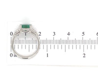 18k White Gold 2.27 Carat Genuine Natural Emerald Diamond Ring Size 6.5 (#J7010)