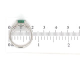 18k White Gold 2.27 Carat Genuine Natural Emerald Diamond Ring Size 6.5 (#J7010)