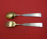 Christmas by A. Michelsen Sterling Silver Fork and Spoon Set 2pc 1944 Vermeil