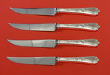 Sterling Rose by Wallace Sterling Silver Steak Knife Set 4pc HHWS Custom 8 1/2"