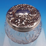 International Sterling Silver Cut Glass Dresser Jar #C173 2 3/4" x 3 1/4" #9239