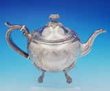 Bigelow Kennard Coin Silver Tea Set 5pc w/3-D Flower Finials Lion Paws (#3663)