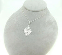 935 Argentium Sterling Diamond Shaped Pendant (#J4413)