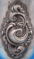 Italian Sterling Silver Goblet with Beaded & Swirl design 9 3/8" Heavy (#8371)
