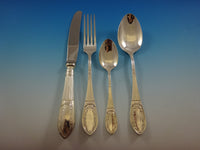 Beaded and Fluted by Modison Sterling Silver Flatware Set Service Made In India