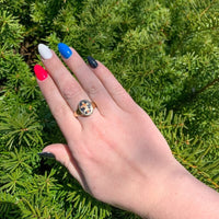 10k Yellow Gold Men's Ring Enamel Cross Deer / Elk Size 11.5 Jewelry (#J6641)