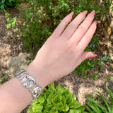 Handwrought LaPaglia Sterling Silver Floral Bracelet #140 7" Long (#J7252)