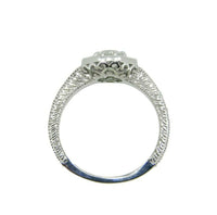14k White Gold 1/2ct Genuine Natural Diamond Ring with Sapphire Halo (#J4626)