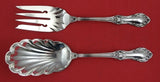 Wild Rose by International Sterling Salad Serving Set shell bowl 9"