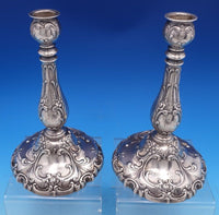 Chantilly by Gorham Sterling Silver Candlestick Pair #A4326 9" x 5 1/4" (#8053)